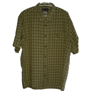 Columbia XCO Short Sleeve Button Up Size M Green Check